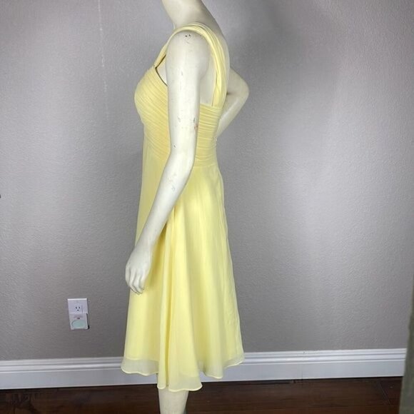 Azazie Sariah Yellow Daffodil Bridesmaid Dress One Shoulder - Picture 3 of 12